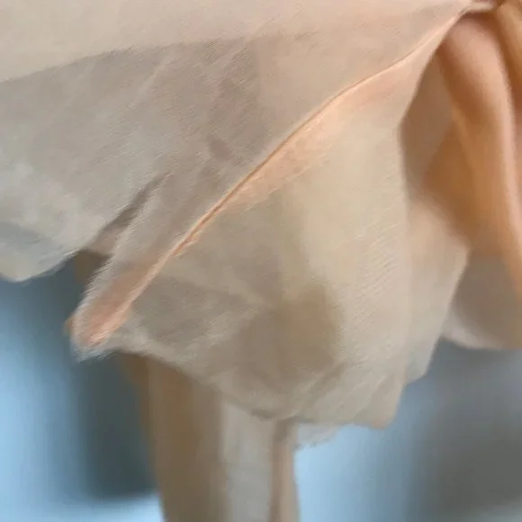 Zara Nude Sheer Long Sleeve Belted Blouse - Picture 7 of 13